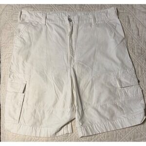 Levis White Cargo Shorts men's 42 Cotton Twill Utility Multi Pocket Casual